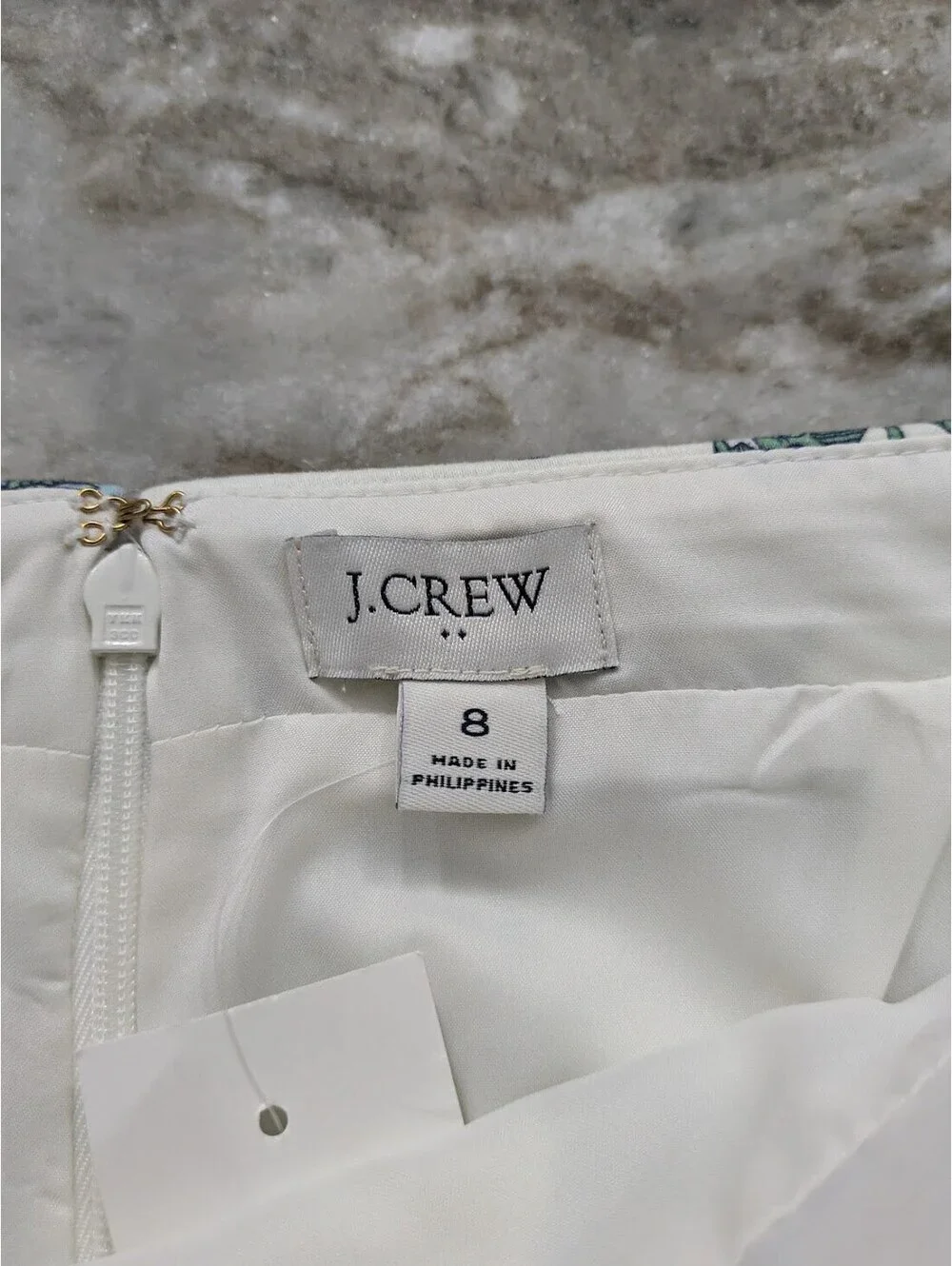 J.Crew Floral Pencil Skirt Size 8 NWT Blue White Chalk Whisper